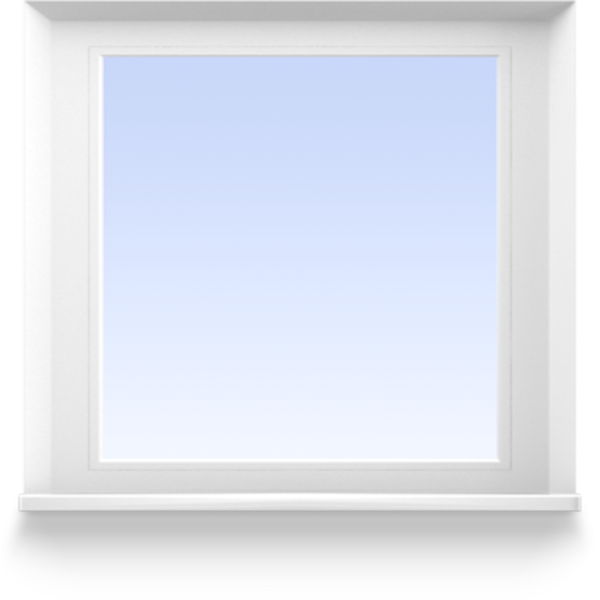 Глухое пластиковое окно квадратной формы