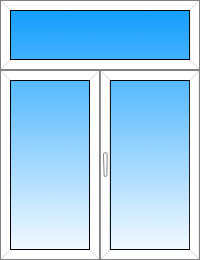 Двустворчатое окно с фрамугой